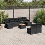 Voir la diapositive 1 : VIDAXL Salon de jardin 10 pcs avec coussins noir resine tressee