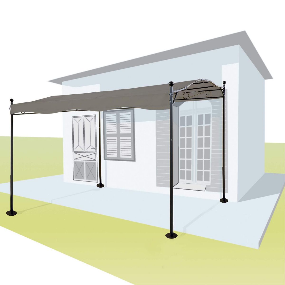 WERKAPRO Toile d'ombrage taupe 3 x 2,5 m WERKA PRO