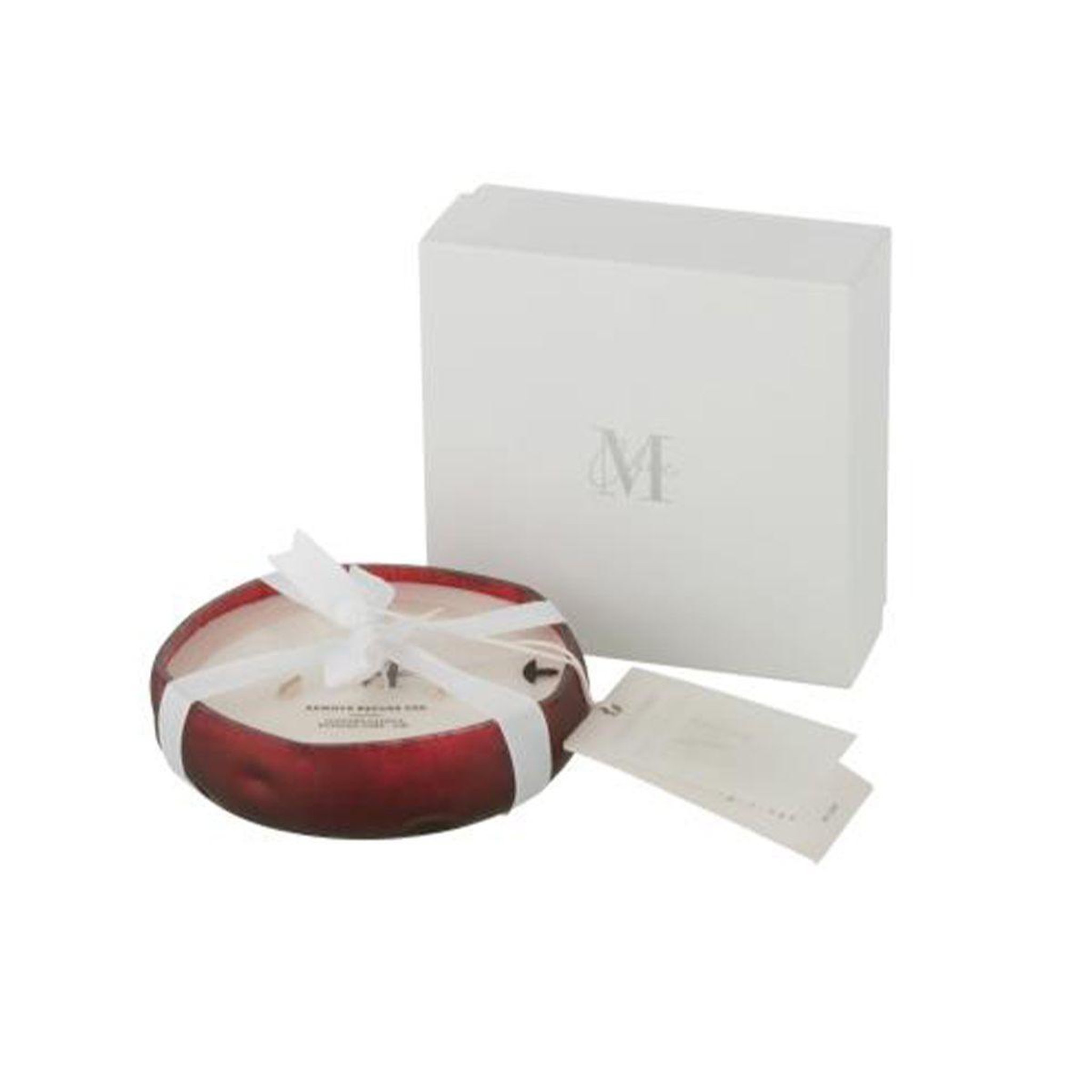 Voir la diapositive 2 : J-LINE Bougie parfumée déco  livia  13cm oud amber rouge