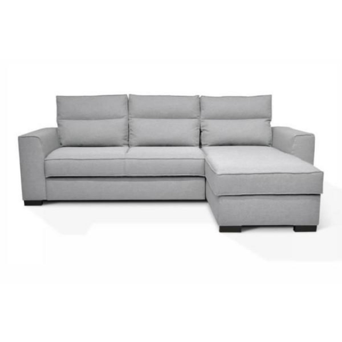 MARKET24 Canapé angle convertible réversible 4 places MONTREAL - Tissu gris clair - L 247 x P 158 x H 92 cm - Fabriqué en France - HEX