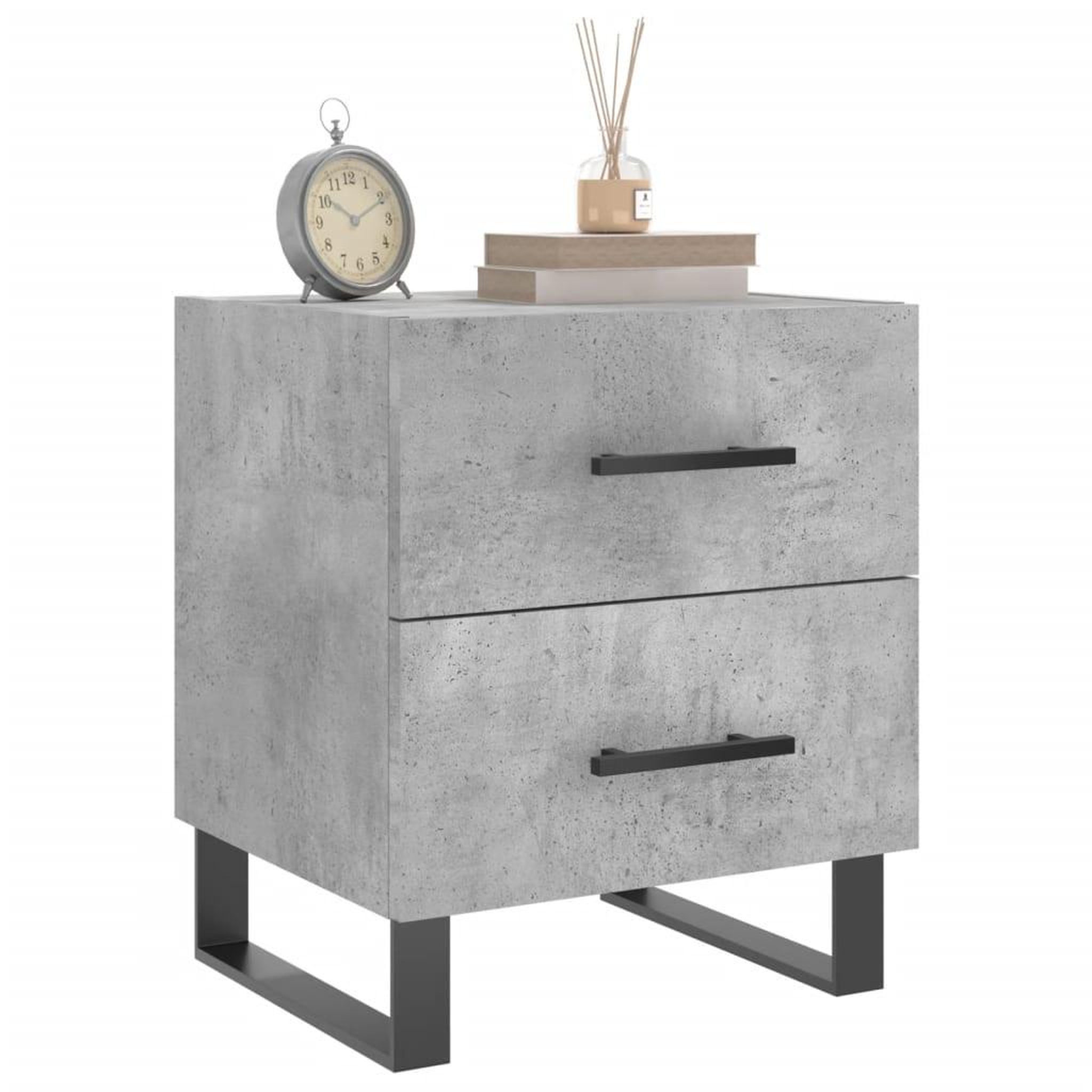 Voir la diapositive 3 : VIDAXL Tables de chevet 2pcs gris beton 40x35x47,5cm bois d'ingenierie