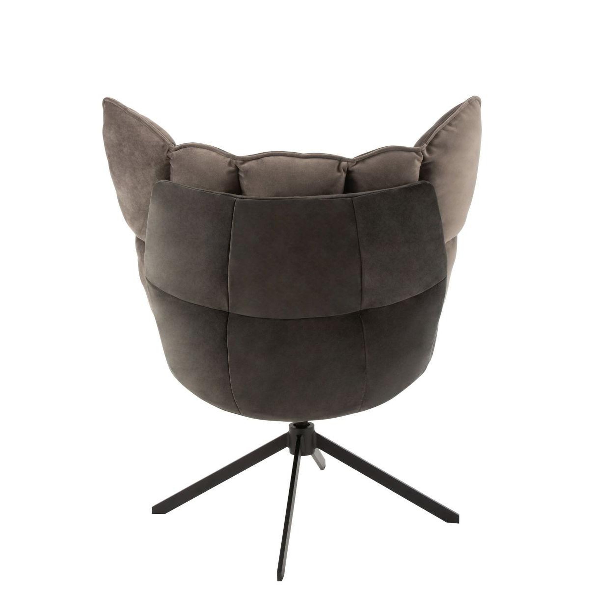 Voir la diapositive 4 : J-LINE Fauteuil Design Avec Coussin  Relax  92cm Gris