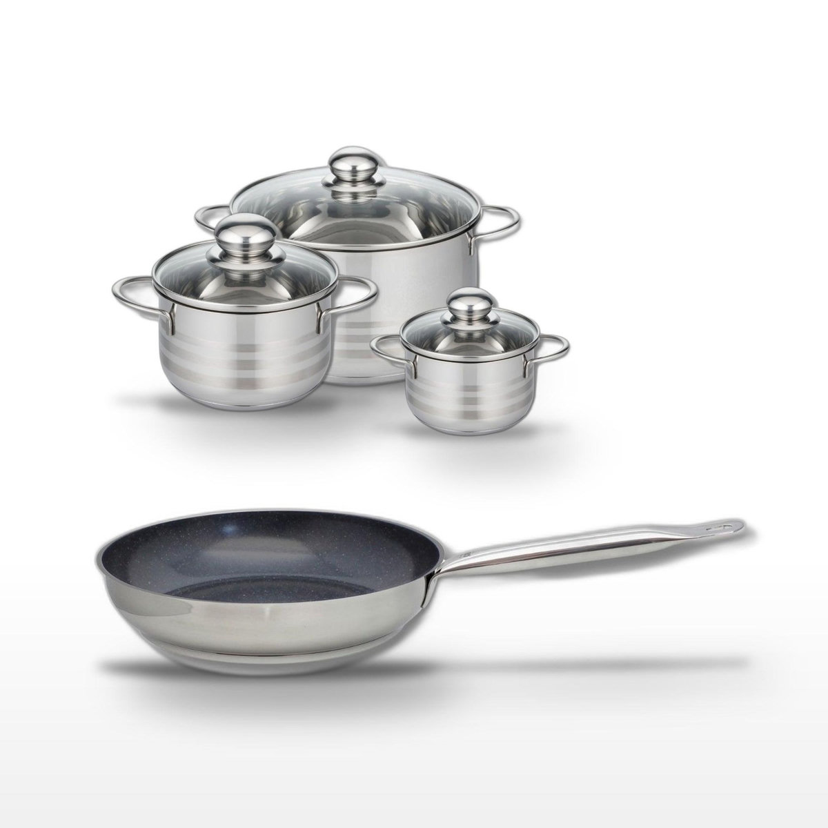 ELO Lot Poêle 24 cm et 3 Faitouts 12/16/24 cm Elo Profi Therm Platinum