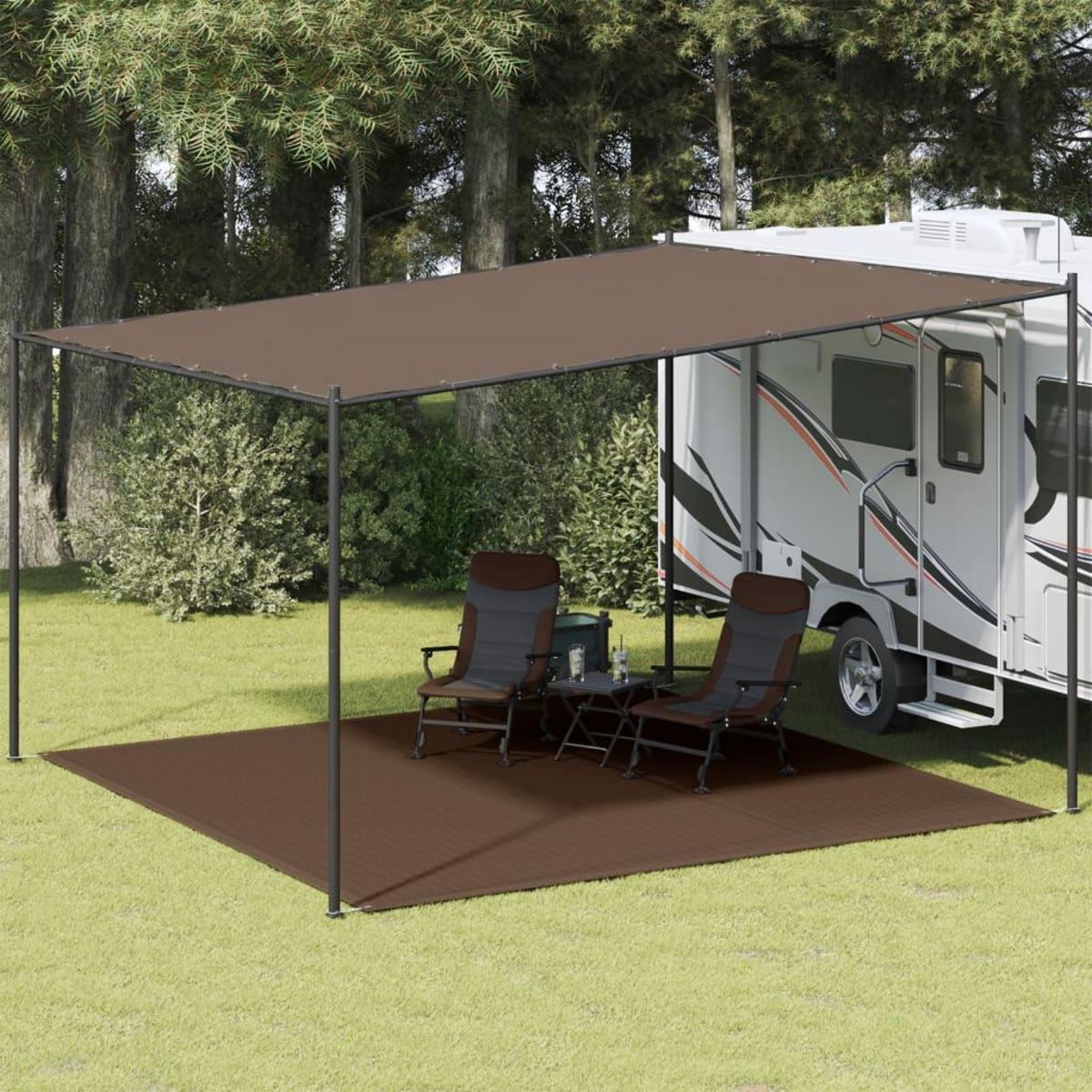 VIDAXL Tapis de tente 400x400 cm Marron