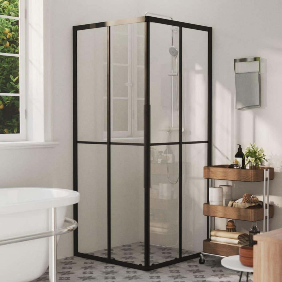 VIDAXL Cabine de douche ESG 80x80x180 cm