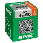 CENTRALE BRICO Lot de 300 vis acier tête fraisée torx SPAX, Diam.4.5 mm x L.50 mm