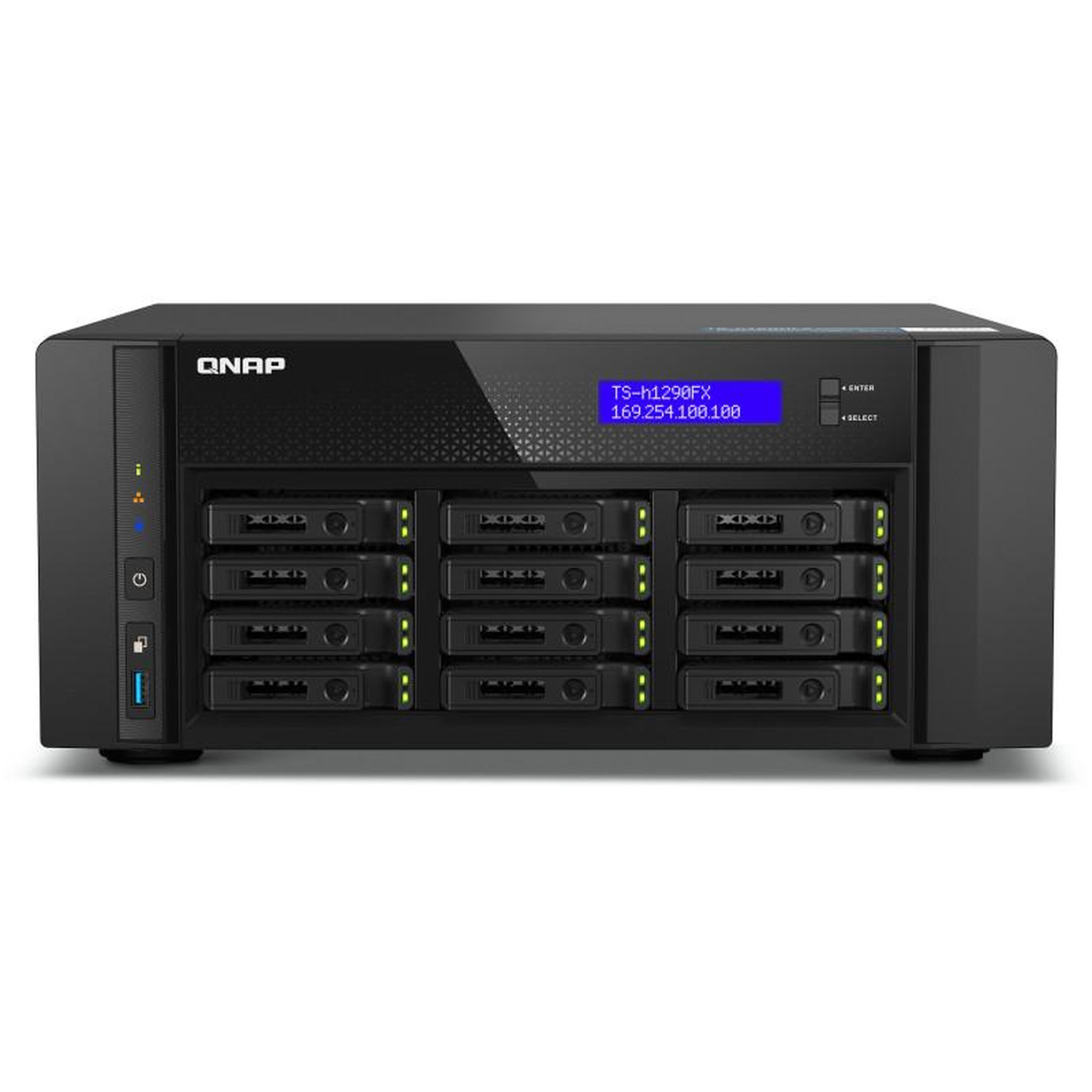 Voir la diapositive 2 : Qnap QNAP TS-h1290FX – NAS flash NVMe 12 baies ultra performant