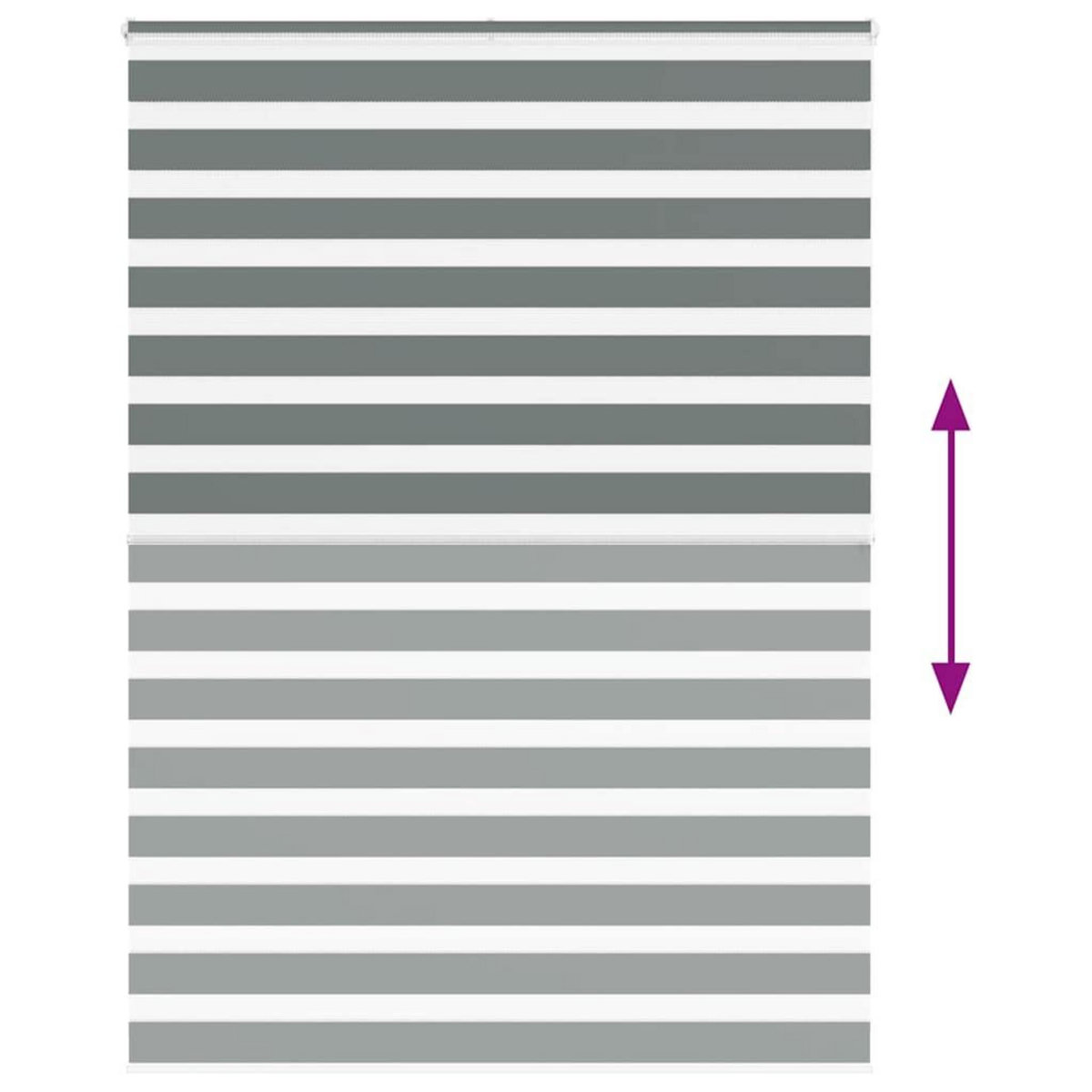 VIDAXL Store zebre gris fonce largeur du tissu 155,9 cm polyester