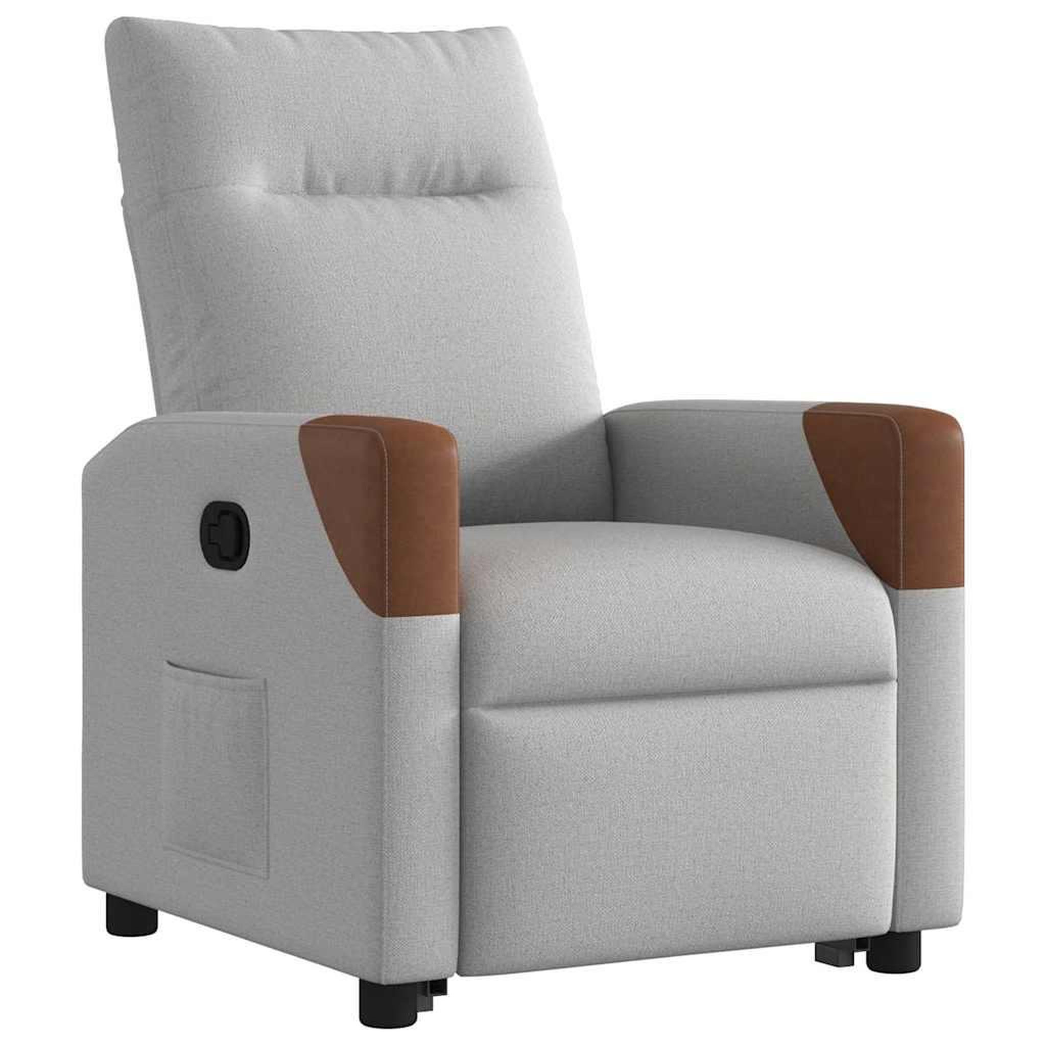 Voir la diapositive 4 : VIDAXL Fauteuil inclinable gris nuage tissu