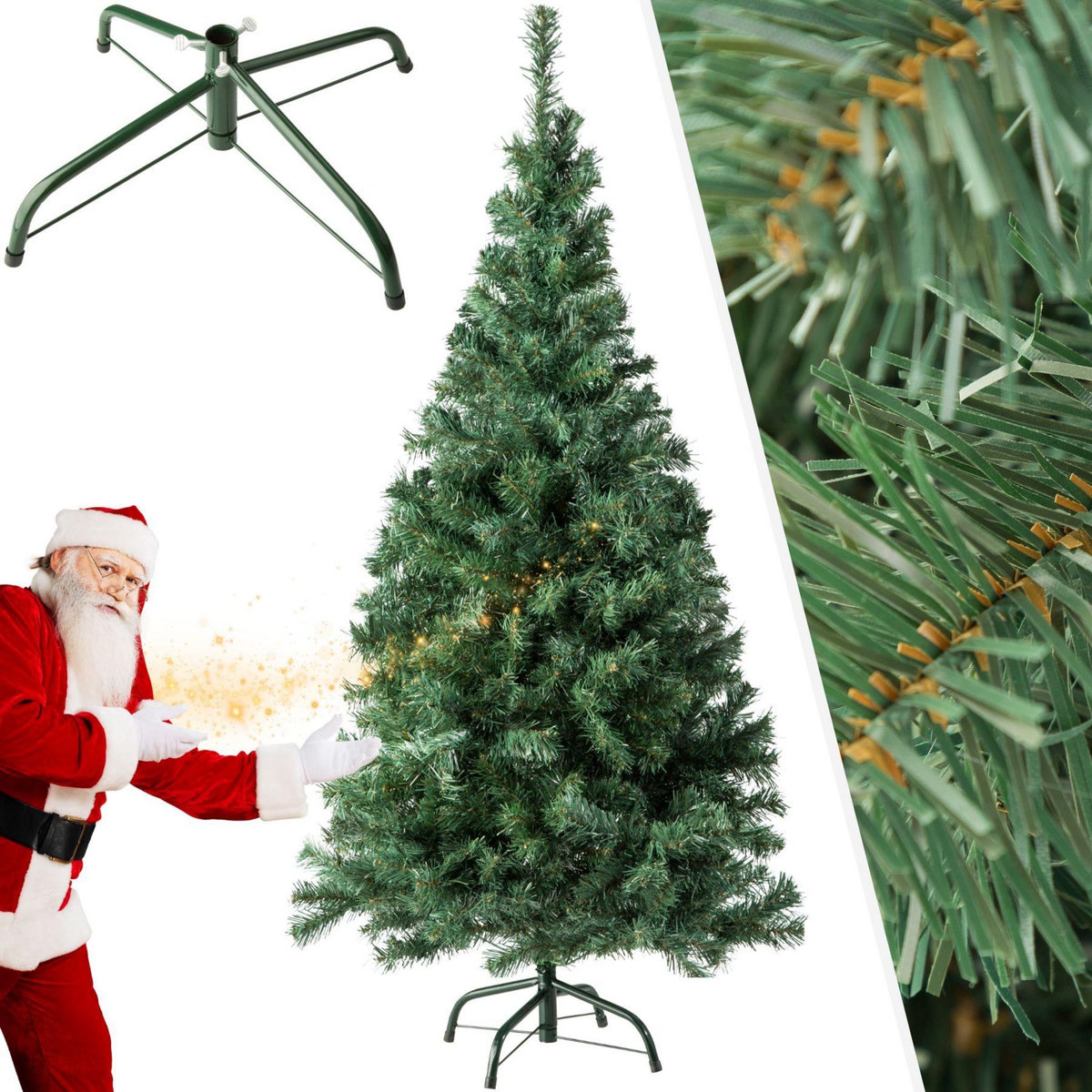 tectake Sapin de Noël artificiel 180 cm vert vert