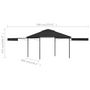 Voir la diapositive 6 : VIDAXL Belvedere et double toits etentus 3x3x2,75 m Anthracite 180g/m^2