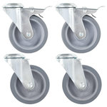 VIDAXL 4 pcs Roulettes pivotantes a trou de boulon 100 mm