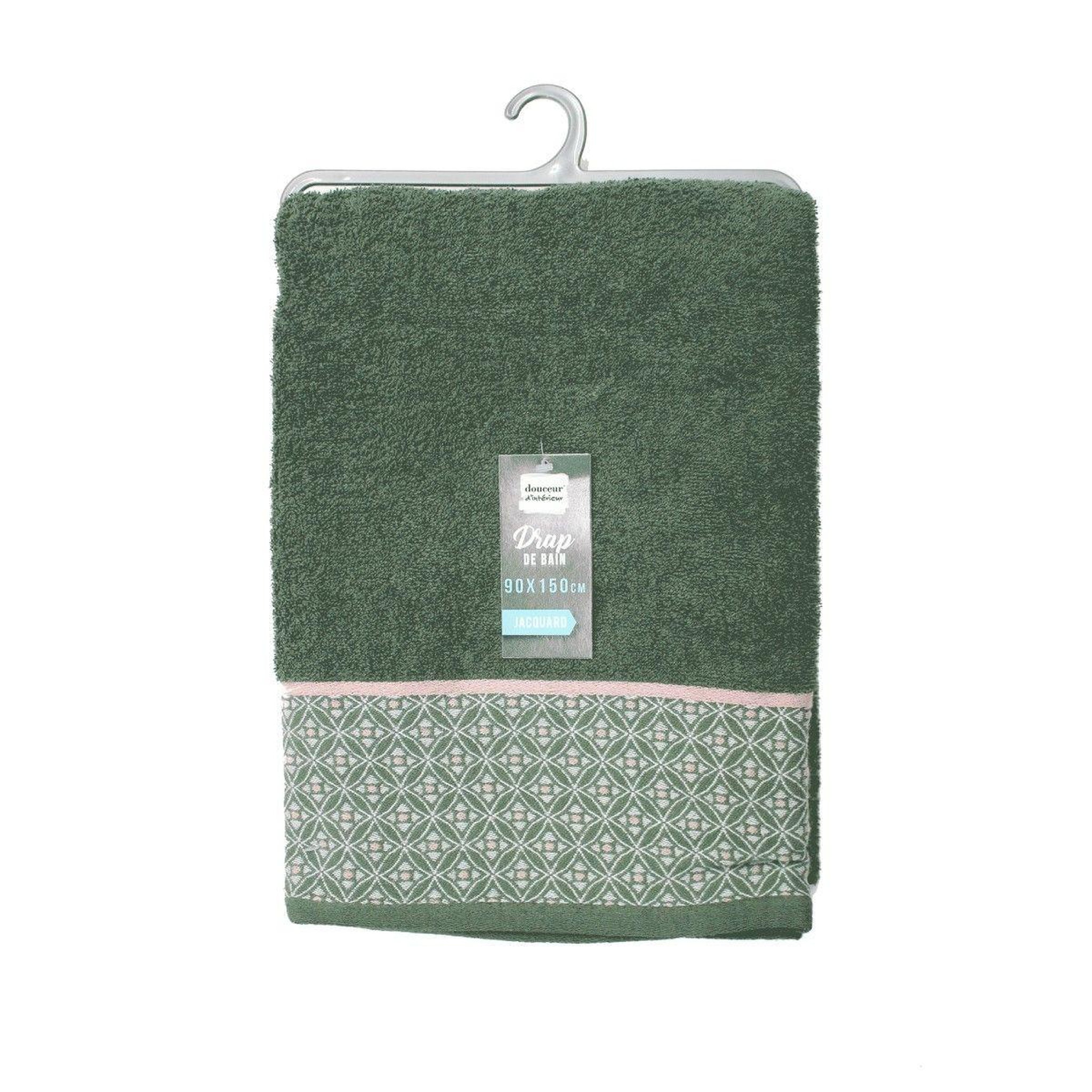 Voir la diapositive 5 : Douceur d'Intérieur Drap de bain jacquard  belina  90x150cm kaki