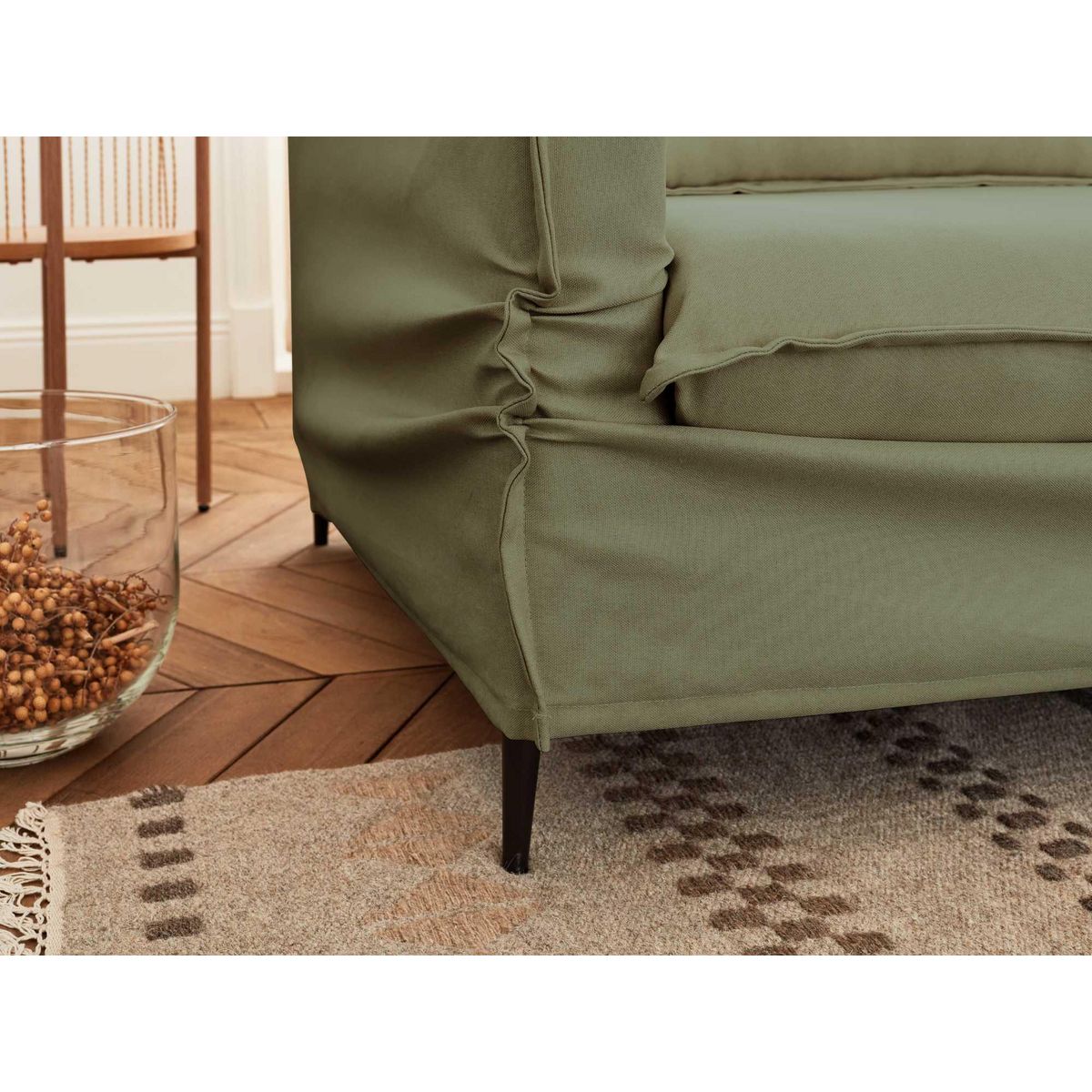 LISA DESIGN Adriann - canapé d'angle droit fixe - 4 places - en tissu déhoussable