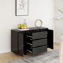 Voir la diapositive 4 : VIDAXL Buffet avec 3 tiroirs Noir 120x41x75 cm Bois d'ingenierie