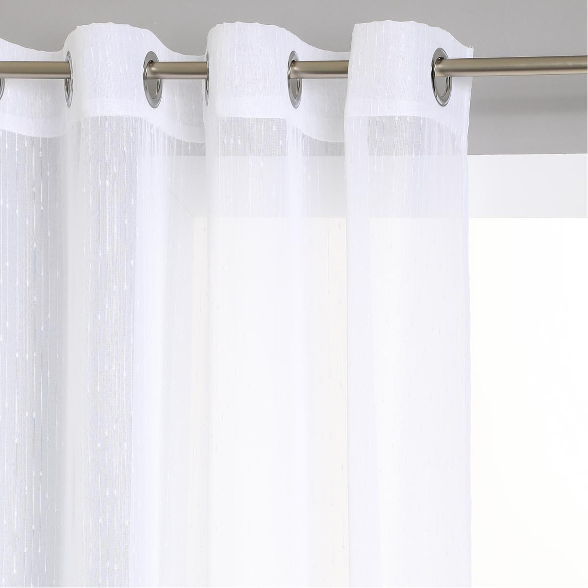 Voir la diapositive 2 : ATMOSPHERA Rideau voilage  rayure  140x240cm blanc
