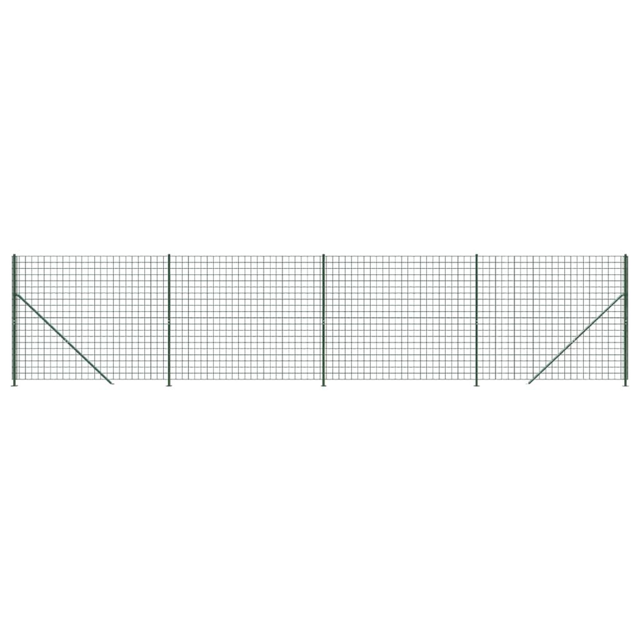 Voir la diapositive 2 : VIDAXL Cloture en treillis metallique avec bride vert 1,6x10 m