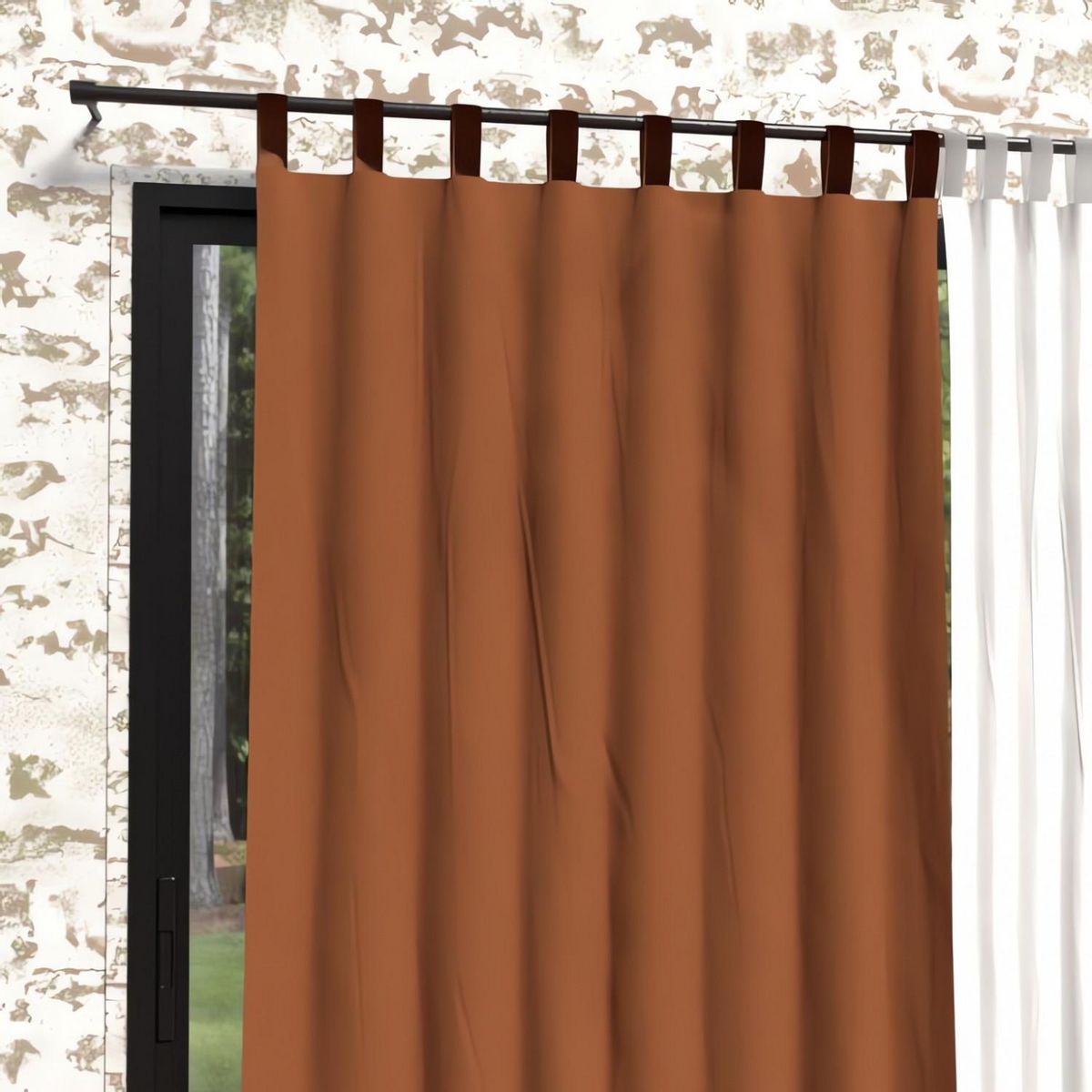 SOLEIL D'OCRE Rideau à pattes en microfibre lavée 135x250 cm BOHEME, par Soleil d'Ocre