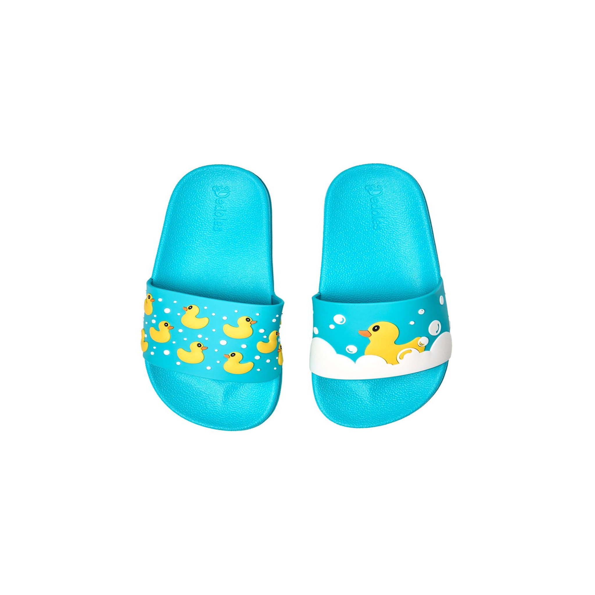 DEDOLES Claquettes enfants canards flottants. Coloris disponibles : Bleu