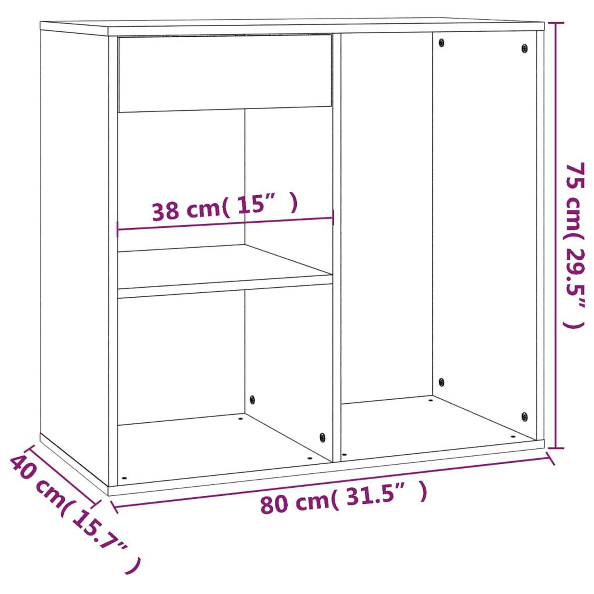 Voir la diapositive 6 : VIDAXL Armoire a cosmetiques noir 80x40x75 cm bois d'ingenierie