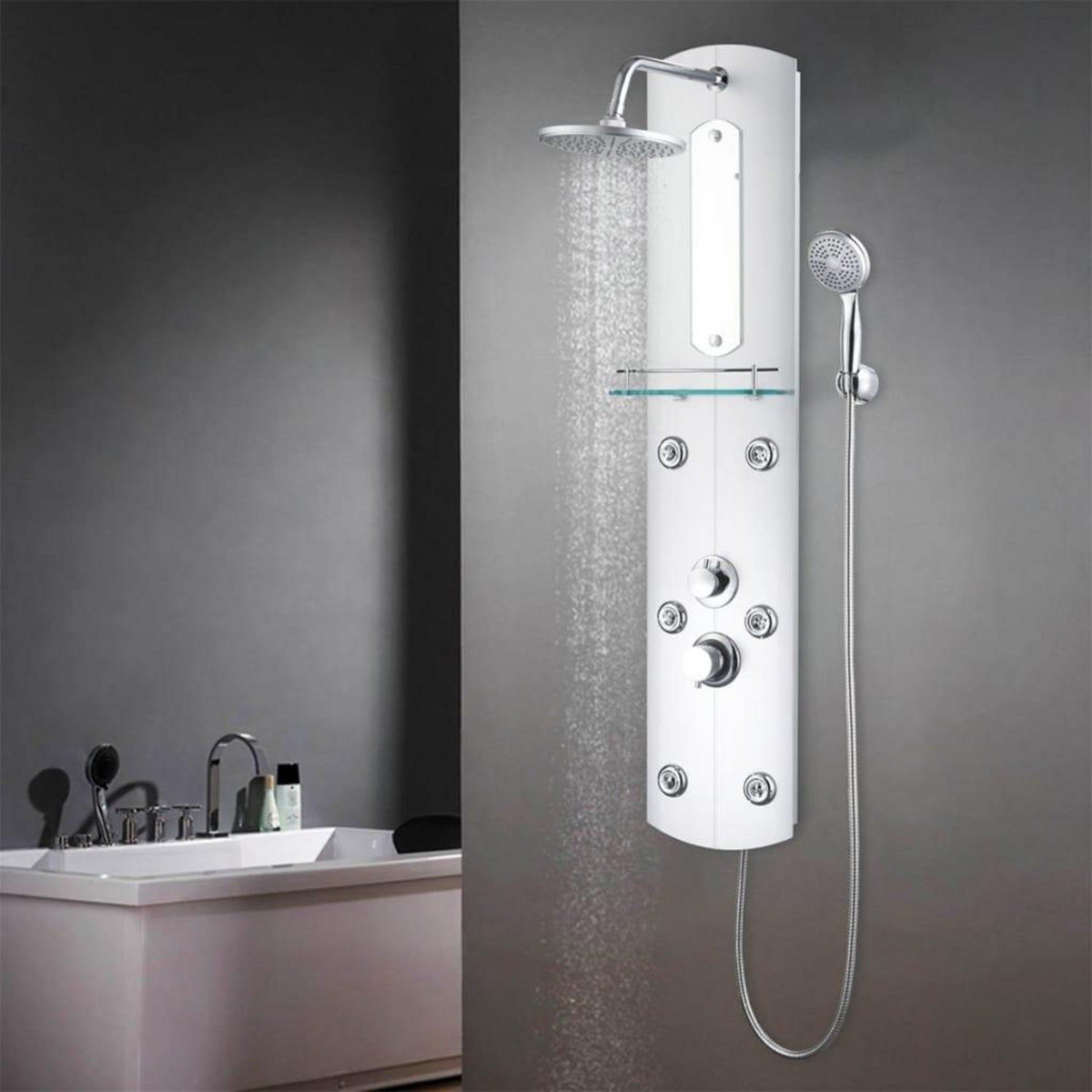 VIDAXL Panneau de douche 25 x 43 x 120 cm Argente
