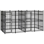 VIDAXL Chenil d'exterieur pour chiens Acier 7,37 m²