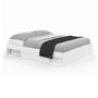Voir la diapositive 1 : ID MARKET Cadre de lit double SALEM avec rangements et sommier 140 x 190 cm blanc