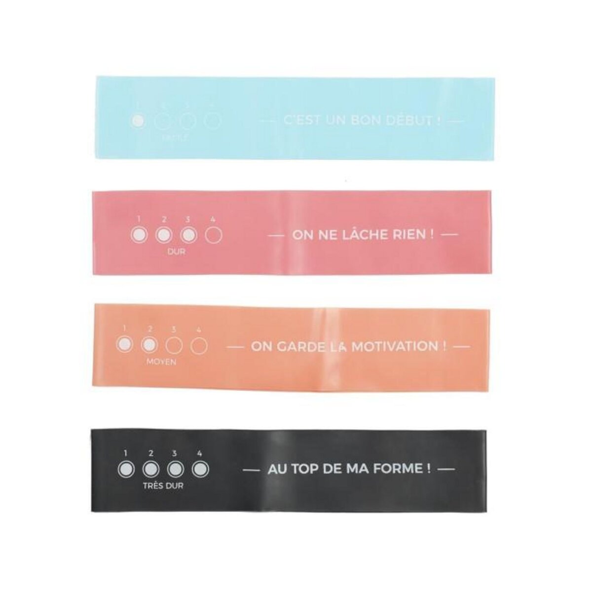 Paris Prix Lot de 4 Bandes de Résistance  Fitness  16cm Multicolore