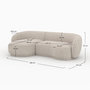 Voir la diapositive 4 : Rendez vous déco Canapé d'angle modulable 4 places en tissu beige chiné-Nova