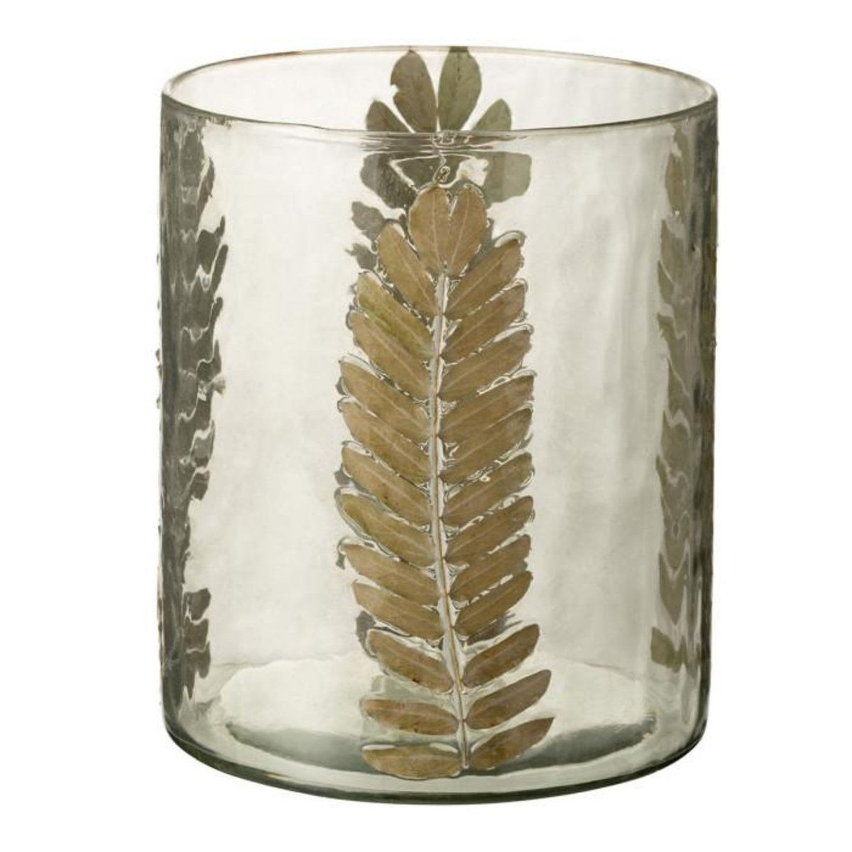 Paris Prix Photophore Rond Design  Feuille  22cm Or