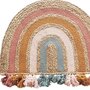 Voir la diapositive 3 : FUTURE HOME Tapis enfant arc-en-ciel à pompons en jute 72x52cm