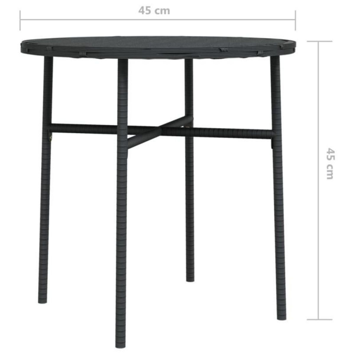 VIDAXL Table à thé Noir 45 cm Résine tressée