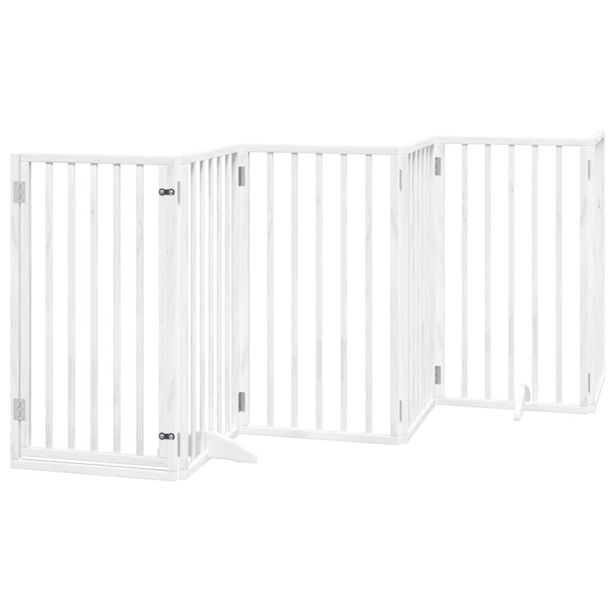 Voir la diapositive 4 : VIDAXL Barriere pour chien porte pliable 9panneaux blanc bois peuplier