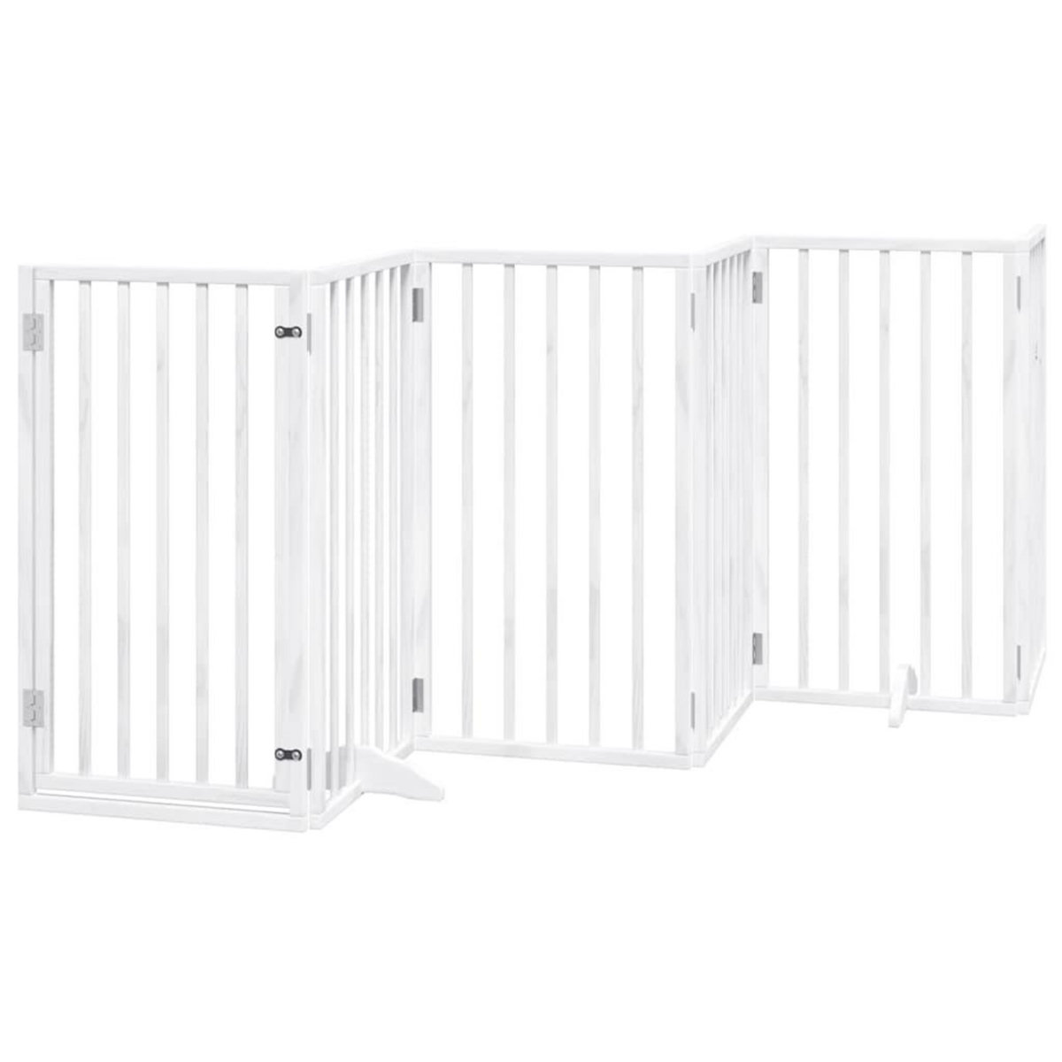 VIDAXL Barriere pour chien porte pliable 9panneaux blanc bois peuplier