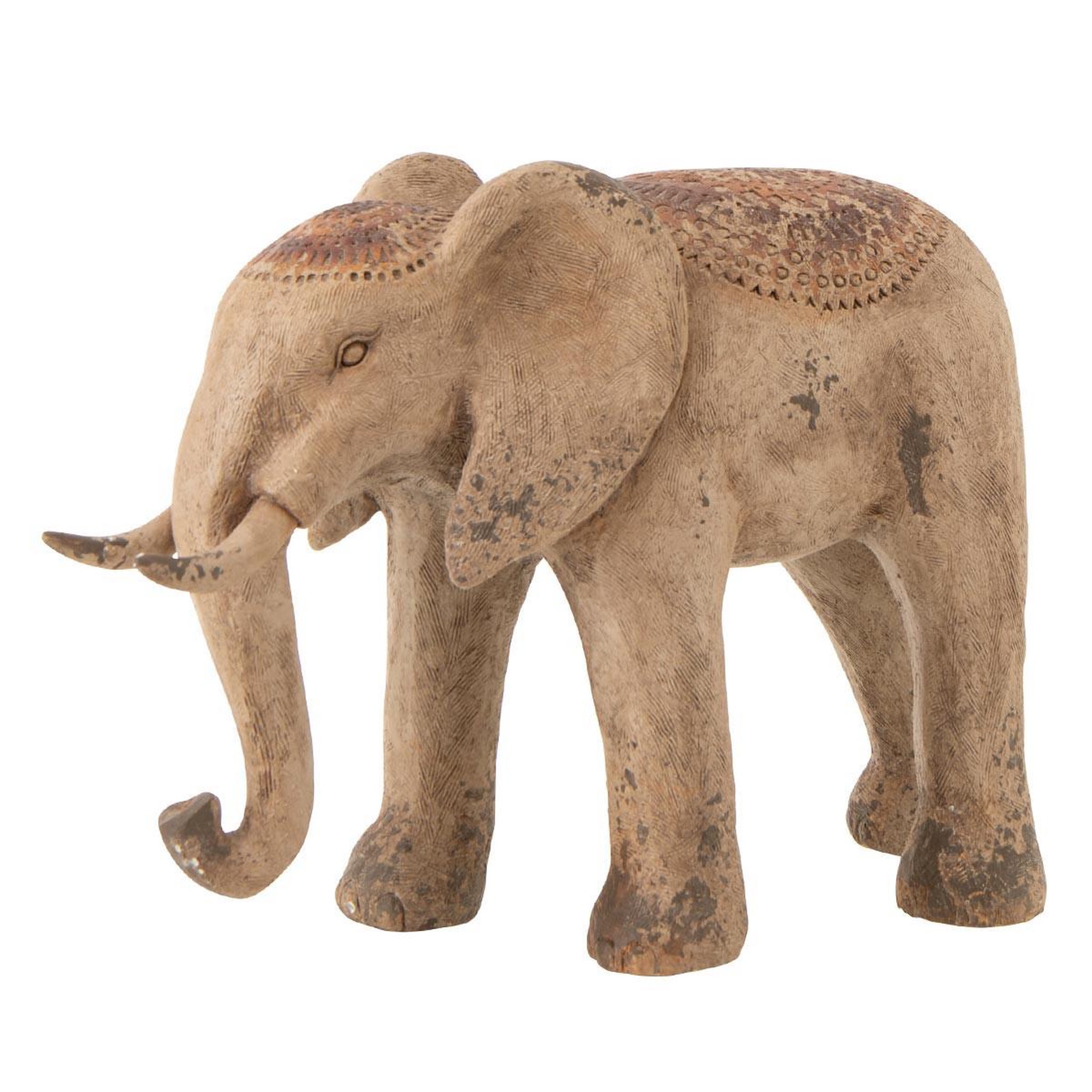 J-LINE Statue éléphant extérieur  antik  80cm multicolore