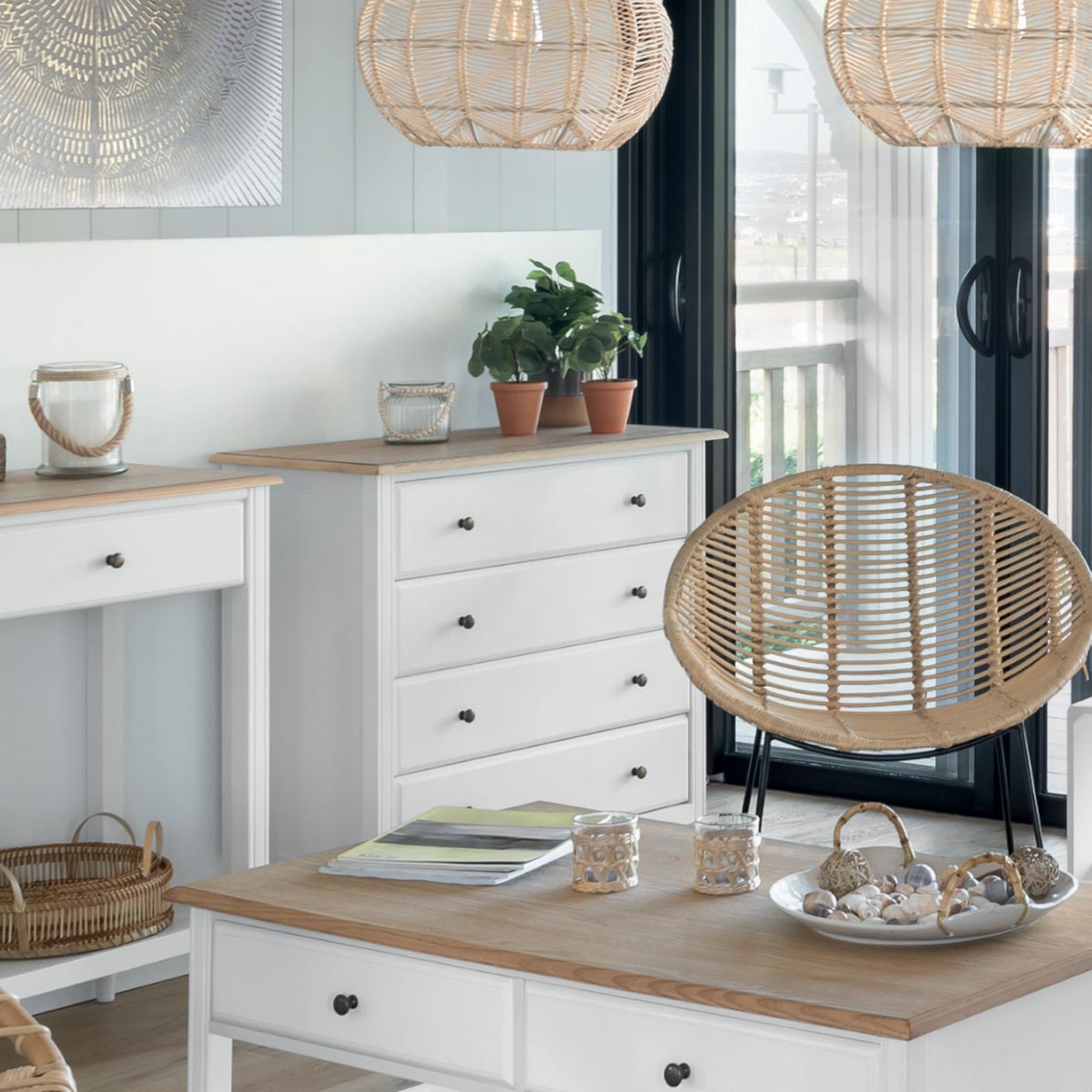 Voir la diapositive 3 : Commode 4 tiroirs SOLINE