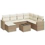 Voir la diapositive 2 : VIDAXL Salon de jardin avec coussins 8 pcs beige resine tressee
