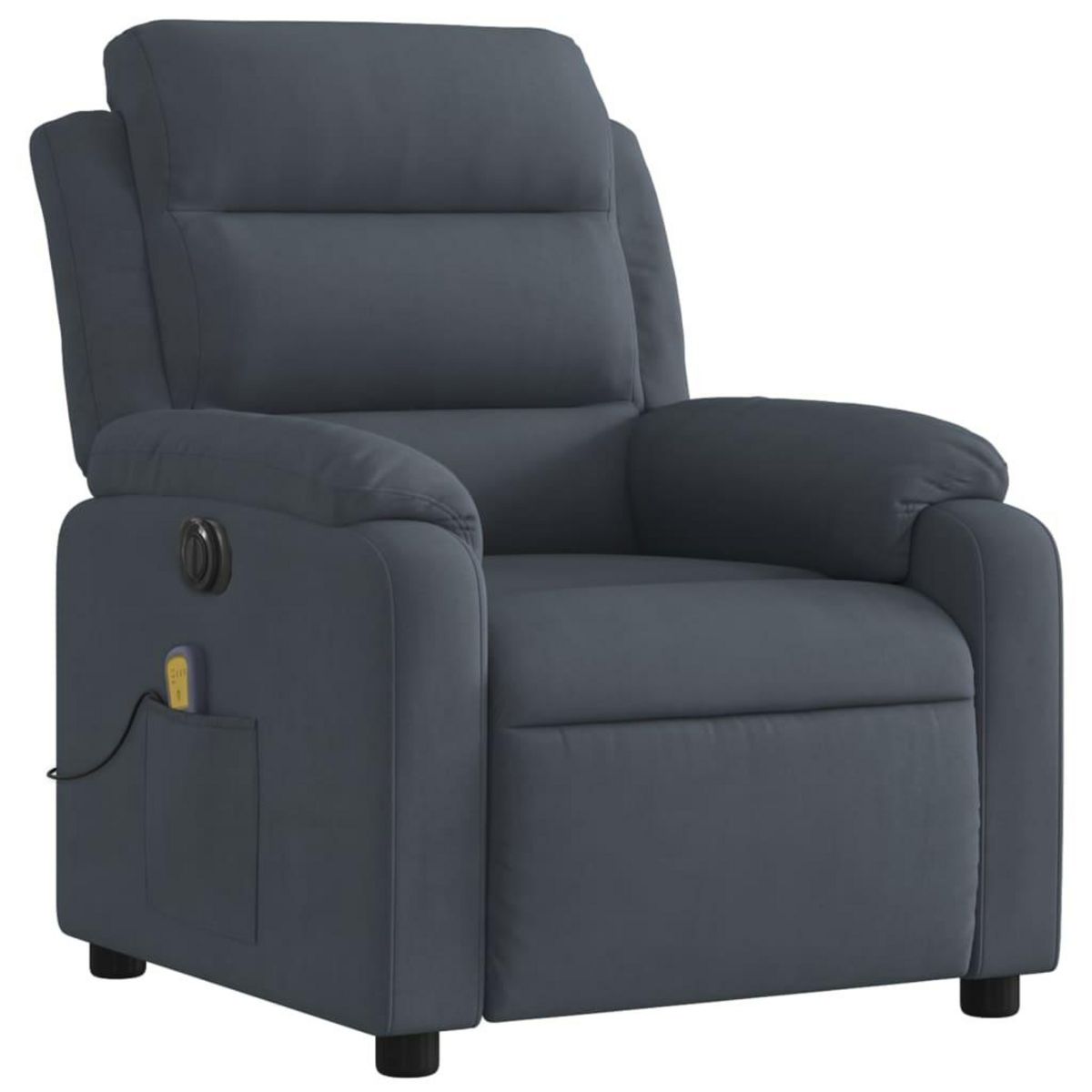 VIDAXL Fauteuil inclinable de massage electrique gris fonce velours