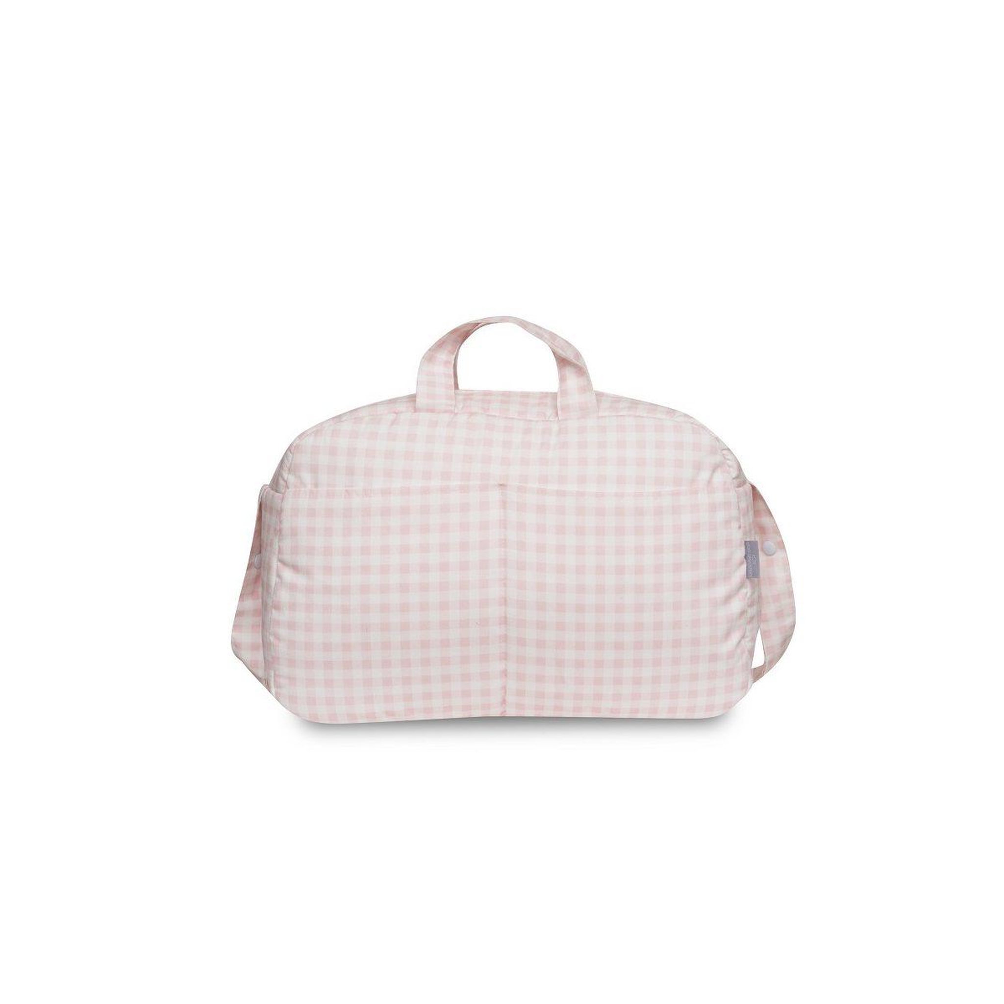 Voir la diapositive 3 : INTERBABY Sac à langer  vichy - rose - trousse et matelas à langer