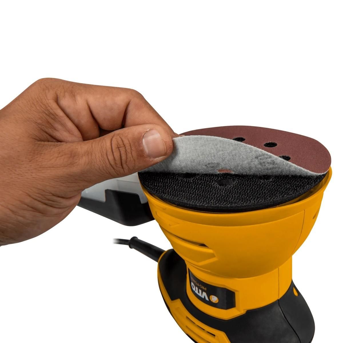 VITO Pro-Power Ponceuse Excentrique Orbitale 300W- 125mm Bois Métal PVC Récupérateur Poussières 230V VITO