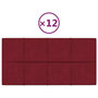 Voir la diapositive 2 : VIDAXL Panneaux muraux 12 pcs Rouge bordeaux 60x30 cm Velours 2,16 m^2