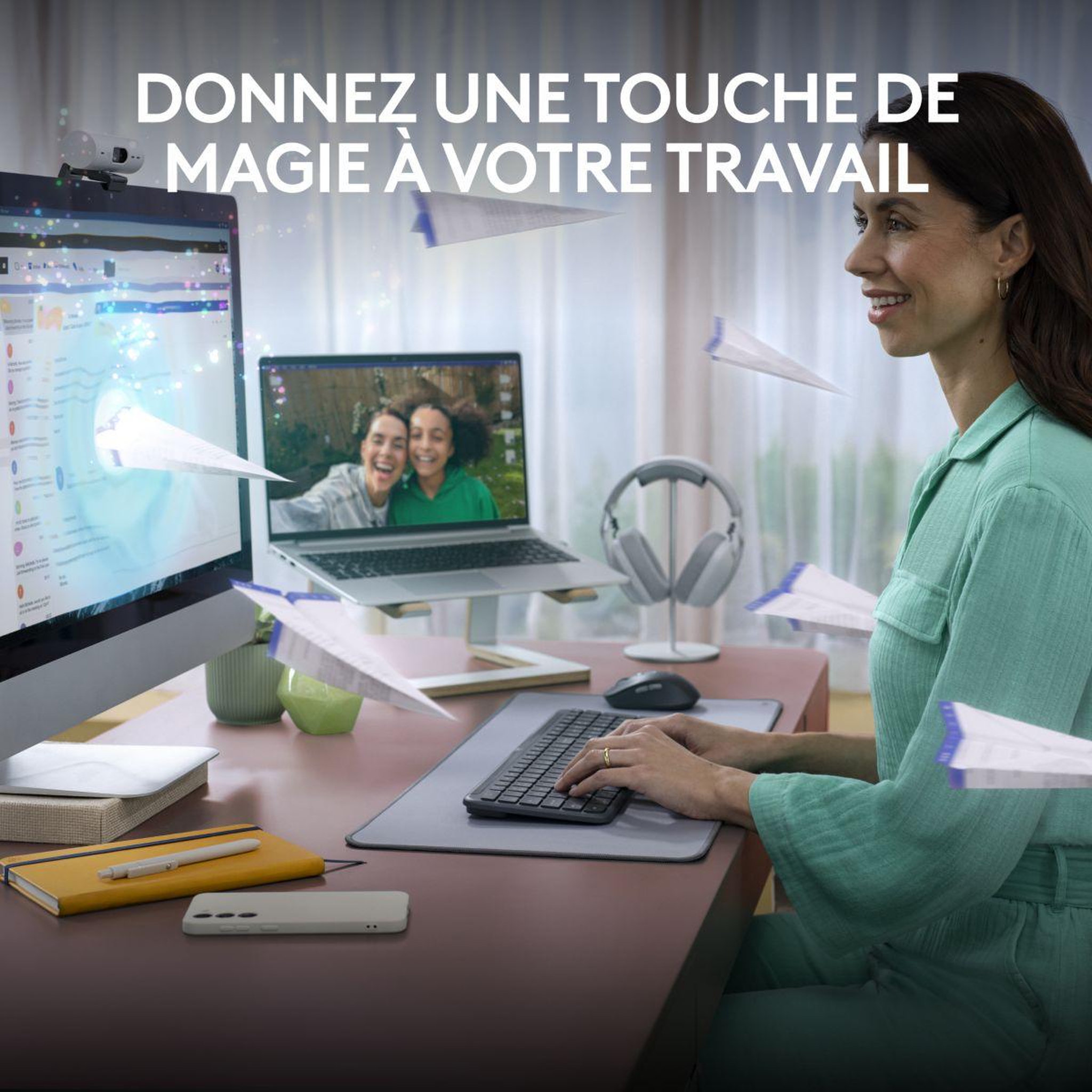 Voir la diapositive 2 : Logitech Clavier sans fil Signature Slim K950 Bluetooth - Graphite