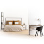 Voir la diapositive 2 : FIVE Tête de lit effet bois et métal ALIAJ - 165 cm - Beige et noir