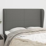 VIDAXL Tete de lit avec oreilles Gris fonce 147x23x118/128 cm Tissu
