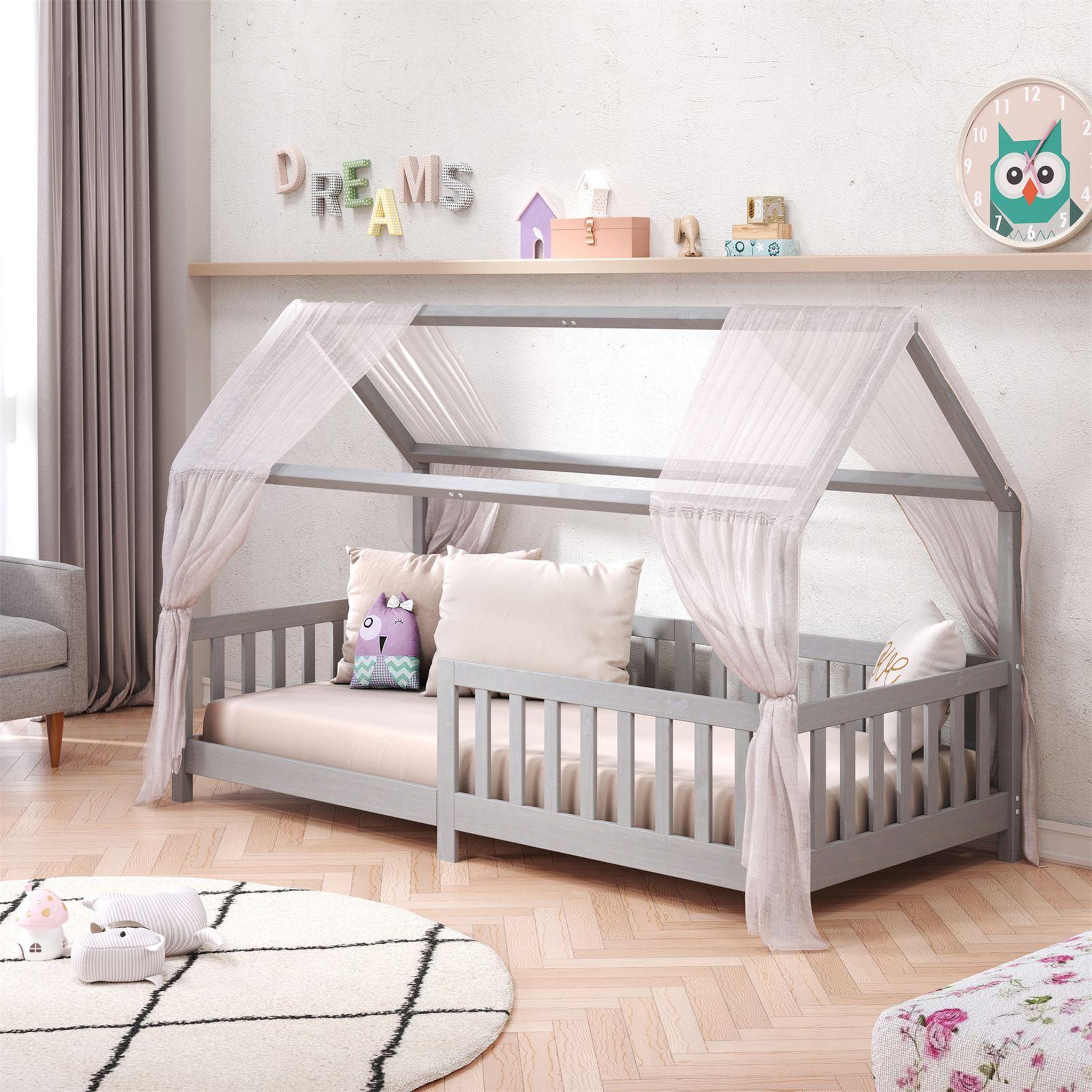 Voir la diapositive 2 : IDIMEX Lit cabane nina 90 x 190 cm, en pin massif