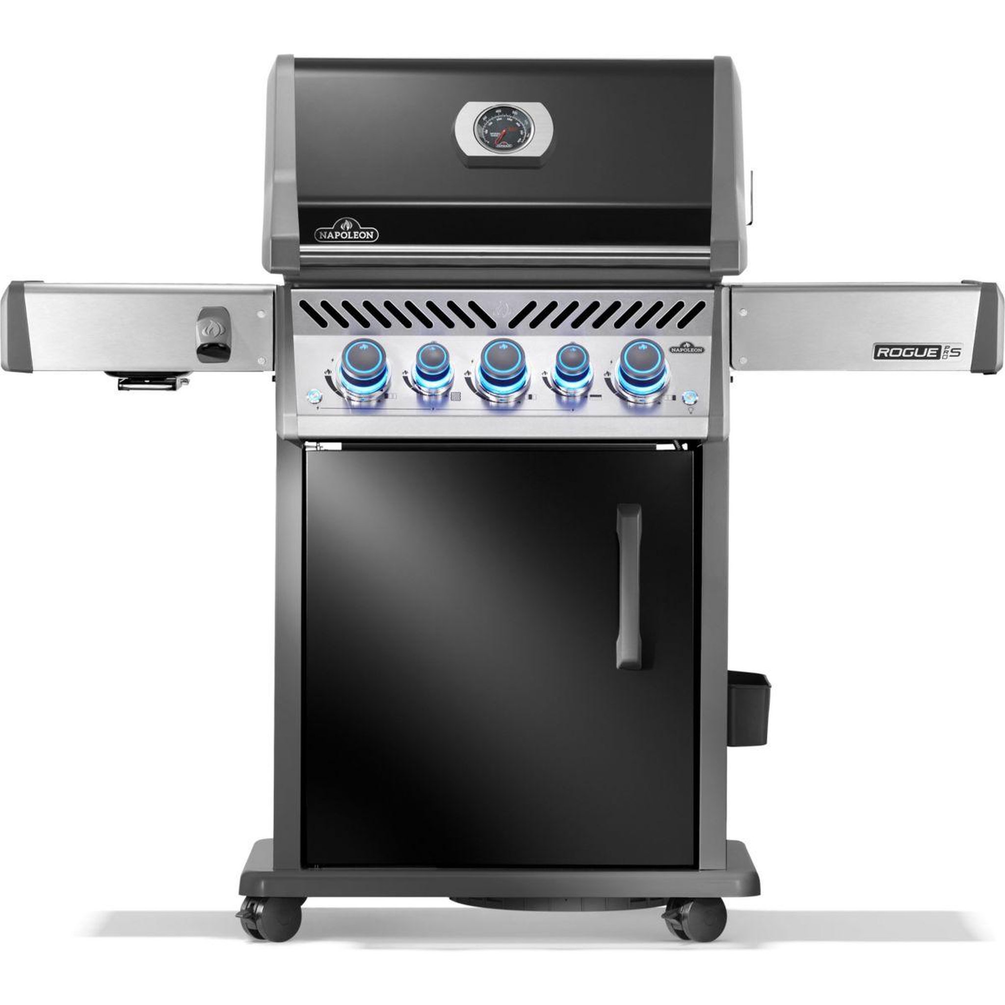 NAPOLEON Barbecue gaz rogue rps425rsibpk2frr noir 5 bruleurs sur chariot,  60x45 cm bruleurs latéral et arrière infrarouge