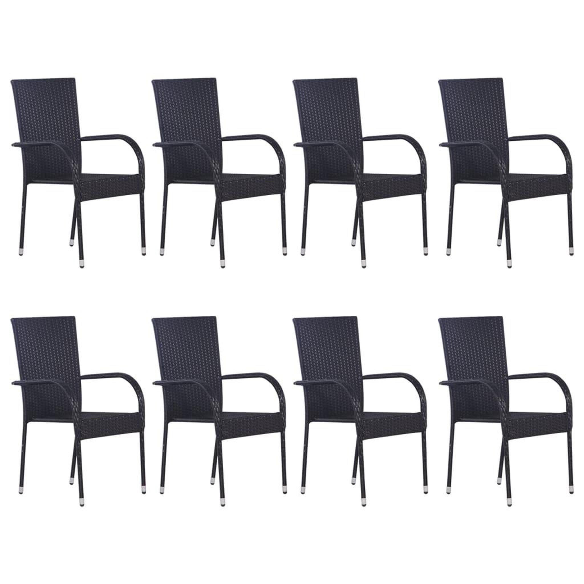 Voir la diapositive 2 : VIDAXL Ensemble a manger de jardin 9 pcs Resine tressee Noir