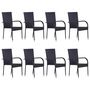 Voir la diapositive 2 : VIDAXL Ensemble a manger de jardin 9 pcs Resine tressee Noir