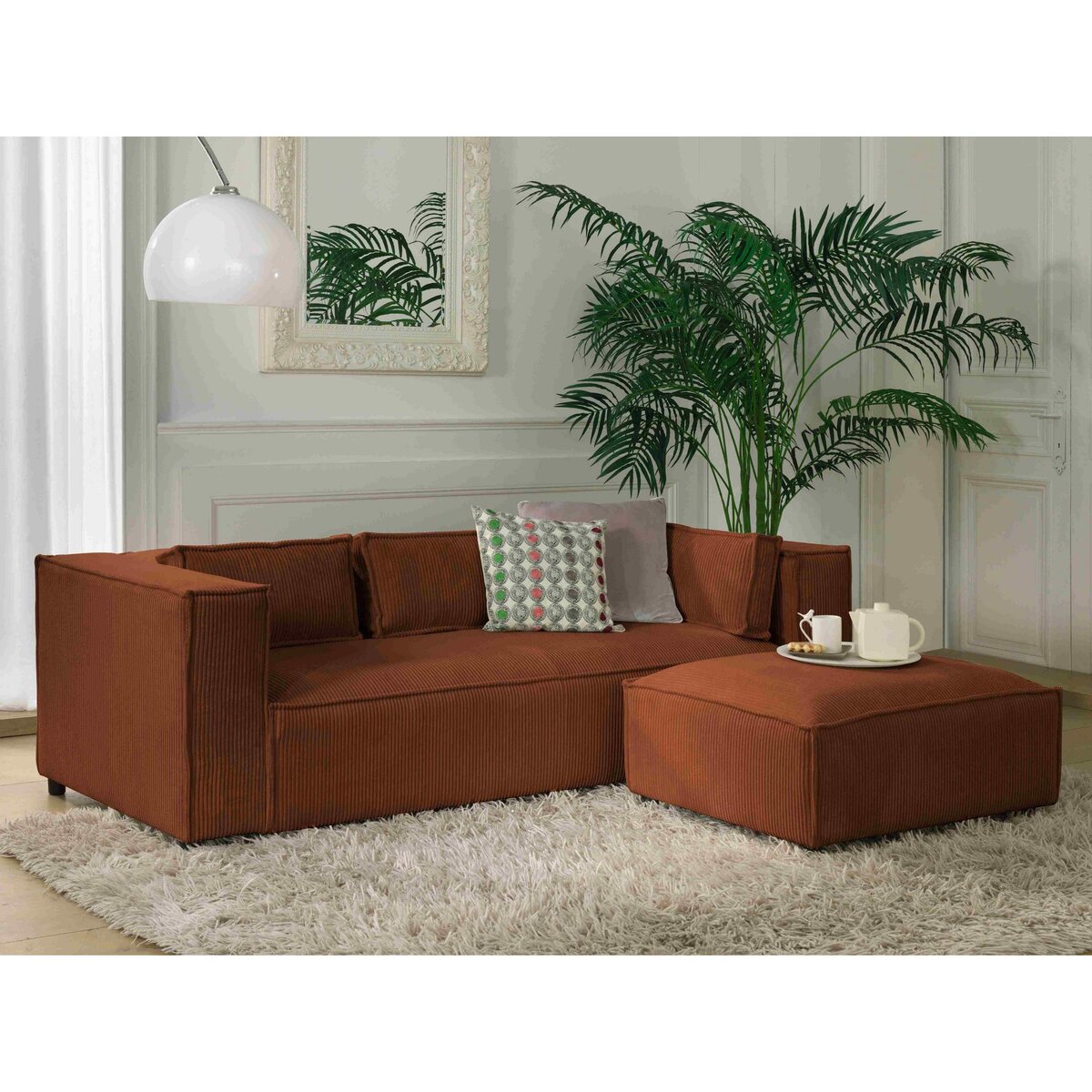 LISA DESIGN Stella - canapé fixe 3 places - en velours côtelé - style contemporain