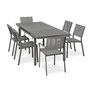 Voir la diapositive 2 : Paris Prix Ensemble Table de Jardin Extensible & 6 Assises  Dania & Stockholm  160-210cm Anthracite